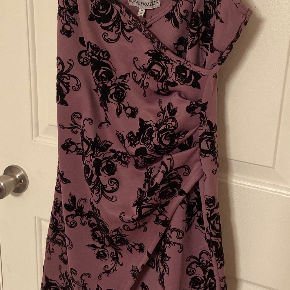 Purple & Black Floral Dress - Picture 3 of 6